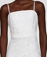Avec Les Filles Women's Embroidered Sleeveless Midi Dress