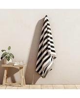 Linery & Co. Oversized Cotton Stripe Border Beach Towel