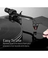 Fluance Vinyl Record & Stylus Cleaning Kit with 2-in-1 Anti-static Carbon Fiber & Soft Velvet Lp Brush and Stylus Brush (VB52)