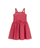 Hope & Henry Little Girls Organic Sleeveless Button Front Ruffle Sundress