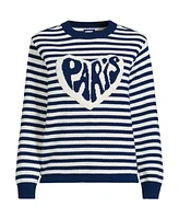 Lands' End Women's Drifter Jacquard Crew Neck Sweater