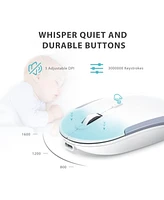Wireless Keyboard and Mouse, GK08 White Keyboard Mouse Combo, Ergonomic, Quiet