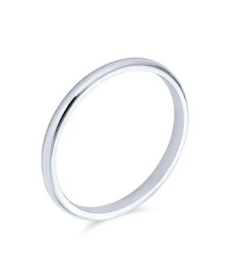 Bling Jewelry Plain Simple Dome Couples Sterling Silver Band Ring 2mm