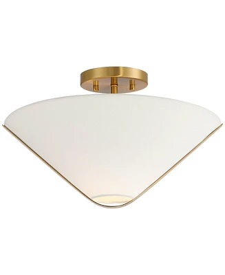 Possini Euro Oracle 16" Wide Warm Brass Ceiling Light - Possini Euro Design