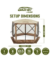 Clam PortableCanopy Shelter, Brown w/ Clam Quick Set Wind & Sun Panels (3 Pack