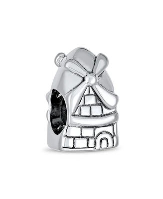 Bling Jewelry Holland Windmill Charm Bead in Oxidized Sterling Silver European Bracelets