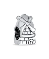 Bling Jewelry Holland Windmill Charm Bead in Oxidized Sterling Silver European Bracelets