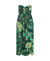 City Chic Plus Peta Palm Maxi Dress