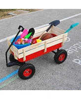 All Terrain Air Tires Outdoor Steel Garden Cart for Haulling Tools or Supplies in Your Backyard