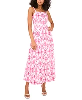 Msk Women's Printed Square-Neck Sleeveless Maxi Dress