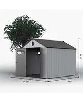 Mondawe 810Ft Resin Plastic Outdoor Storage Shed For Backyard Garden Big Spire Tool Storage