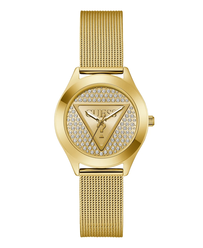 Guess Women's Analog Gold-Tone Mesh Watch, 34mm