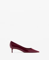 Mango Women's Patent Leather Effect Kitten Heel Shoes