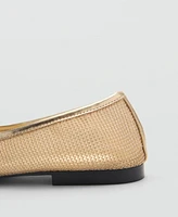 Mango Women's Mesh Bow Ballerina Shoes