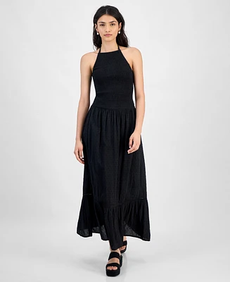 And Now This Women's Cotton Smocked Halter Maxi Dress, Exclusively at Macy's
