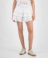 And Now This Women's Eyelet Cotton Tiered Mini Skirt, Exclusively at Macy's