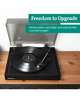 Electrohome Montrose, Upgradable Vinyl Record Player with Huntley, Powered Bluetooth Bookshelf Speakers, 3" Driver, for Warm Natural Sound, Black