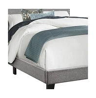 Modern Full Upholstered Bed Frame in Faux Leather with Wood Support