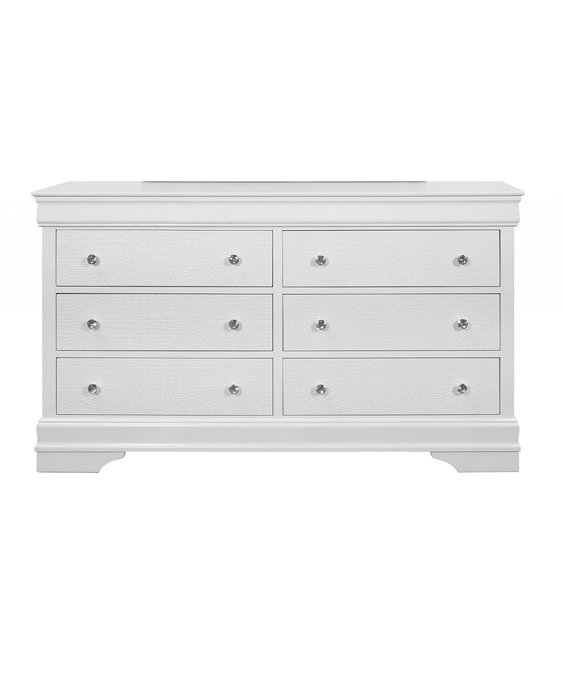 Modern Solid Wood Six-Drawer Dresser for Home and Closet Organization
