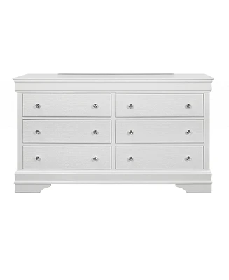 Modern Solid Wood Six-Drawer Dresser for Home and Closet Organization