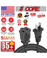 5 Core Ac Power Cord 10 Ft • 2 Prong Extension Adapter • 16AWG/2C 125V 13A • Us Polarized Male to Female Outlet Extension Cable B