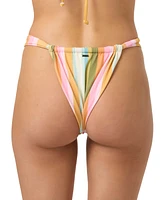 O'Neill Juniors' Low Tide Solimar Striped Bikini Bottoms