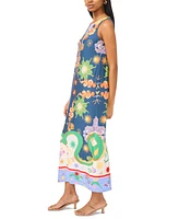 Msk Women's Mixed-Print Sleeveless Maxi Dress