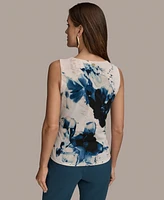Donna Karan New York Women's Printed Asymmetric Sleeveless Top, Regular & Petite Sizes