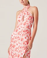 Astr the Label Women's Marissa Floral Print Halter Midi Dress