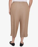 Alfred Dunner Plus Summer Solstice Relaxed Button Tab Capri Pants