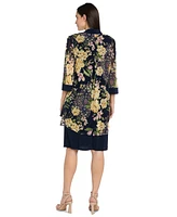 R & M Richards Petite Necklace Sheath Chiffon-Jacket Dress