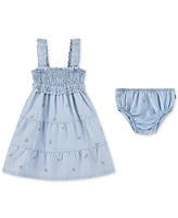 Levi's Baby Girls Babydoll Smocked Floral-Print Dress