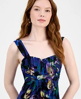 Connected Women's Floral Chiffon Overlay Sheath Dress