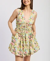 En Saison Women's Cairo Cotton Bubble-Hem Mini Dress