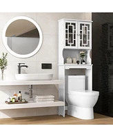 Gymax Bathroom Over The Toilet Space Saver Storage Cabinet Organizer Shelf