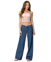 Edikted Women's Lacey Pocket Low Rise Jeans