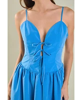 endless rose Women's Front Ties Midi Dress