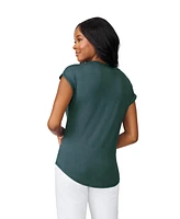 Cable & Gauge Women's Embroidered Henley Top