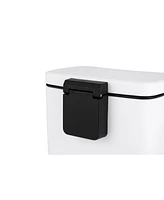 1.3 Gal./5 Liter Rectangular Matt White Step-on Trash Can for Bathroom and Office