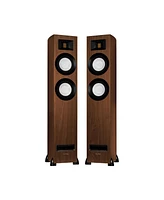 Fluance Ri91 Reference Stereo Powered Floorstanding Tower Speakers with High Performance Amt Tweeters, 2x6.5" Drivers, 150W Amplifier for Turntable, T