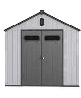 Mondawe 810Ft Plastic Outdoor Storage Shed For Backyard Garden Big Spire Tool Storage