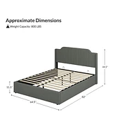 Stuart Hydraulic Lift Up Storage Upholstered Platform Bed