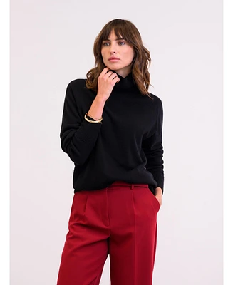 Celtic & Co. Women's Geelong Wool Slouch Turtleneck Sweater