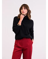 Celtic & Co. Women's Geelong Wool Slouch Turtleneck Sweater