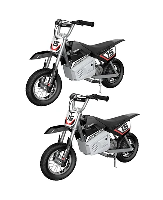 Razor MX400 Dirt Rocket Kids Ride On 24V Electric Toy Motocross Motorcycle Dirt Bike, Speeds up to 14 Mph, Black (2 Pack)