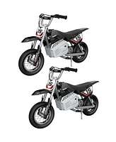 Razor MX400 Dirt Rocket Kids Ride On 24V Electric Toy Motocross Motorcycle Dirt Bike, Speeds up to 14 Mph, Black (2 Pack)