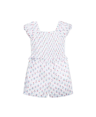 Hope & Henry Baby Girls Organic Puff Sleeve Smocked Romper