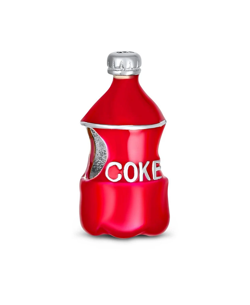 Bling Jewelry Soda Lover Red Enamel Coke Bottle Charm Bead European Bracelets