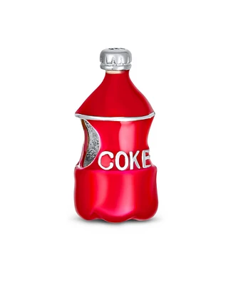 Bling Jewelry Soda Lover Red Enamel Coke Bottle Charm Bead European Bracelets