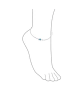 Bling Jewelry Hawaii Nautical Charm Sea Blue Opal Turtle Anklet Ankle Bracelet Sterling Silver